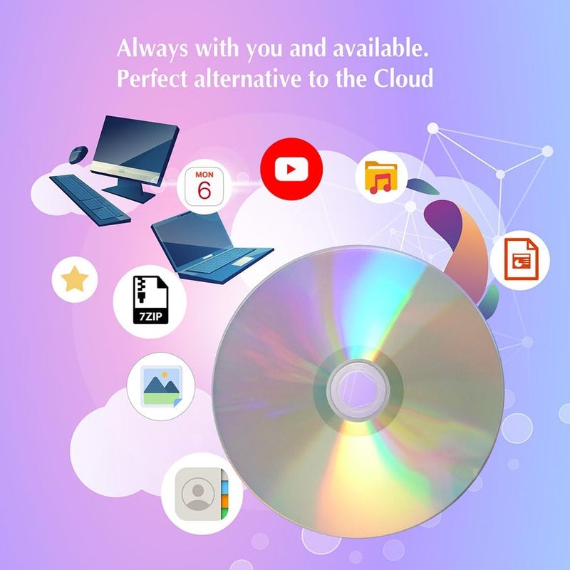 PlexDisc CD-R 700MB 52X Shiny Silver Top Blank CDs for Music & Data - 100 Pack Blank CD-R Discs for Burning, Recording, and Storage (No Container) - Image 4